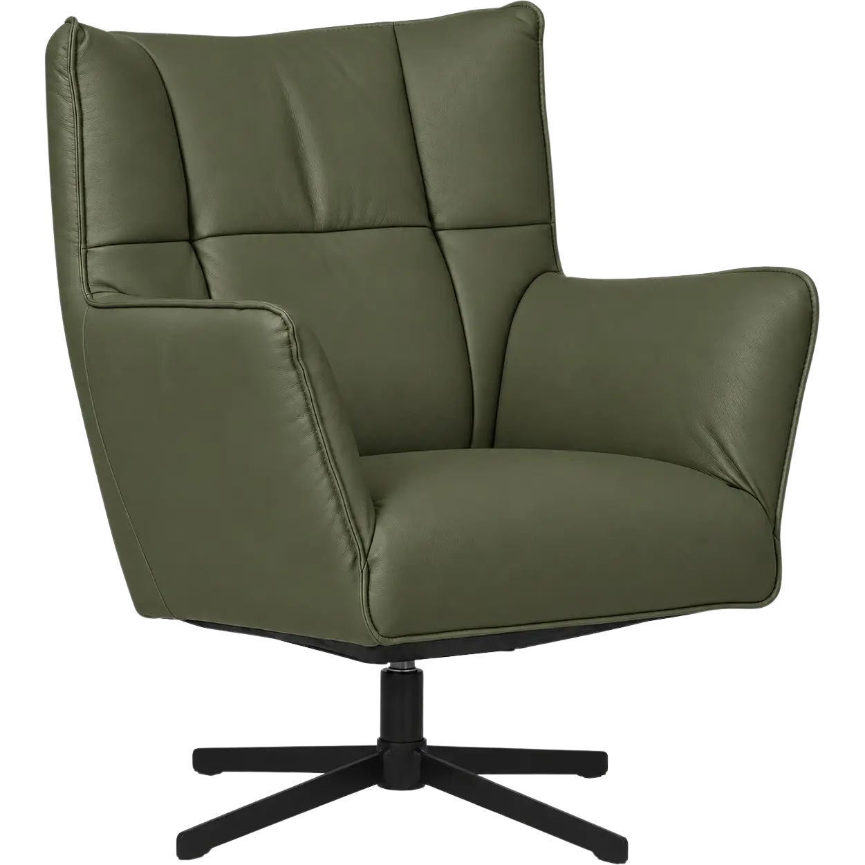 afbeelding van Leren draaifauteuil Lovely - Toledo Olive (olijf/goen)