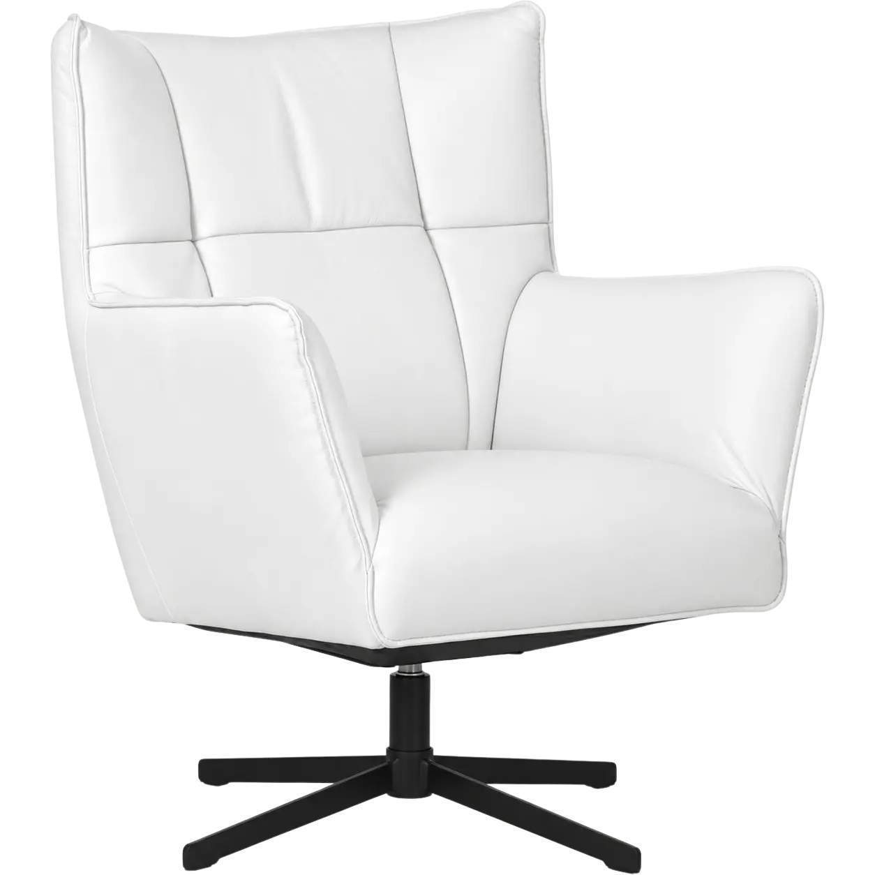 afbeelding van Leren draaifauteuil Lovely - Toledo Purewhite (wit)
