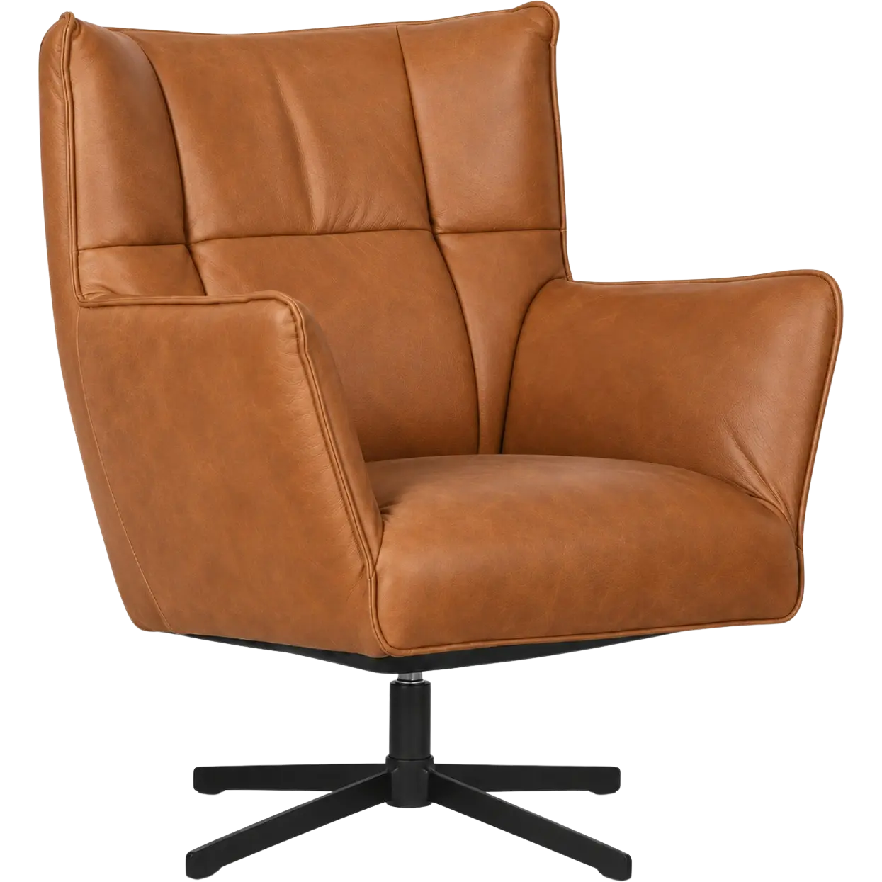 afbeelding van Leren draaifauteuil Lovely - Vintage Cognac (cognac)