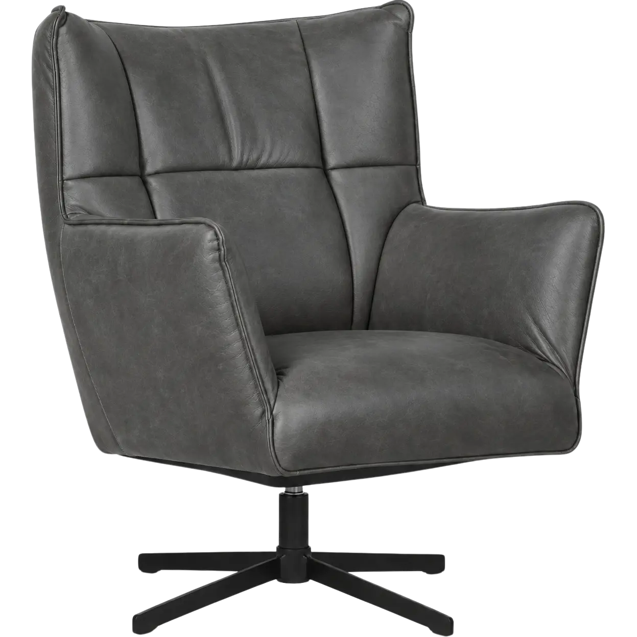 afbeelding van Leren draaifauteuil Lovely - Vintage Grey (grijs)