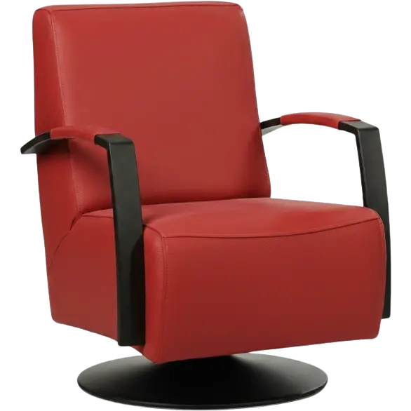afbeelding van Leren draaifauteuil Mood - Toledo Ducati (rood) - Schotelvoet zwart