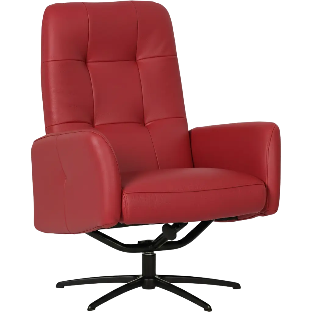 afbeelding van Leren draaifauteuil Pulse - Massif Rosso (rood) - Stervoet zwart