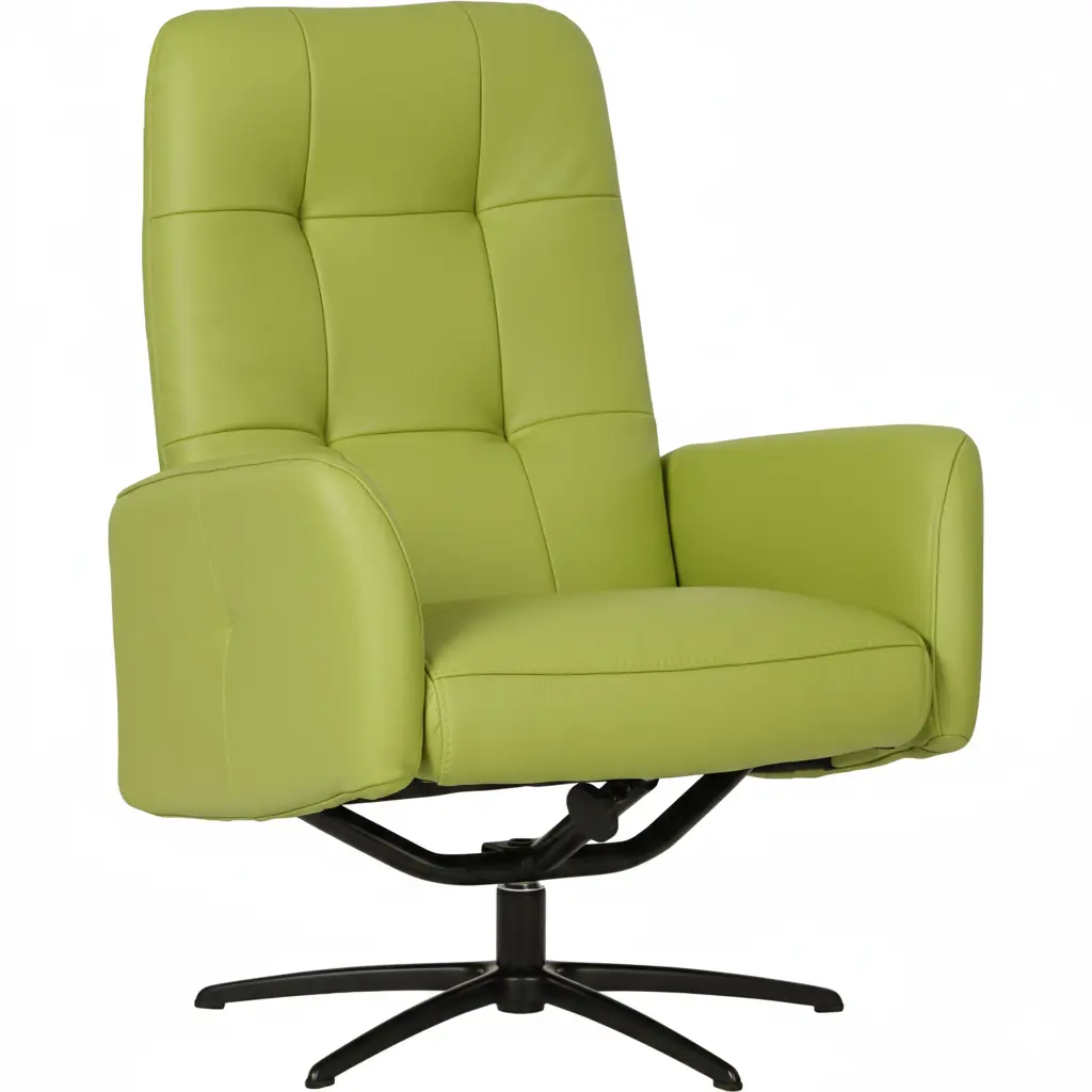 afbeelding van Leren draaifauteuil Pulse - Toledo Lime (felgroen) - Stervoet zwart