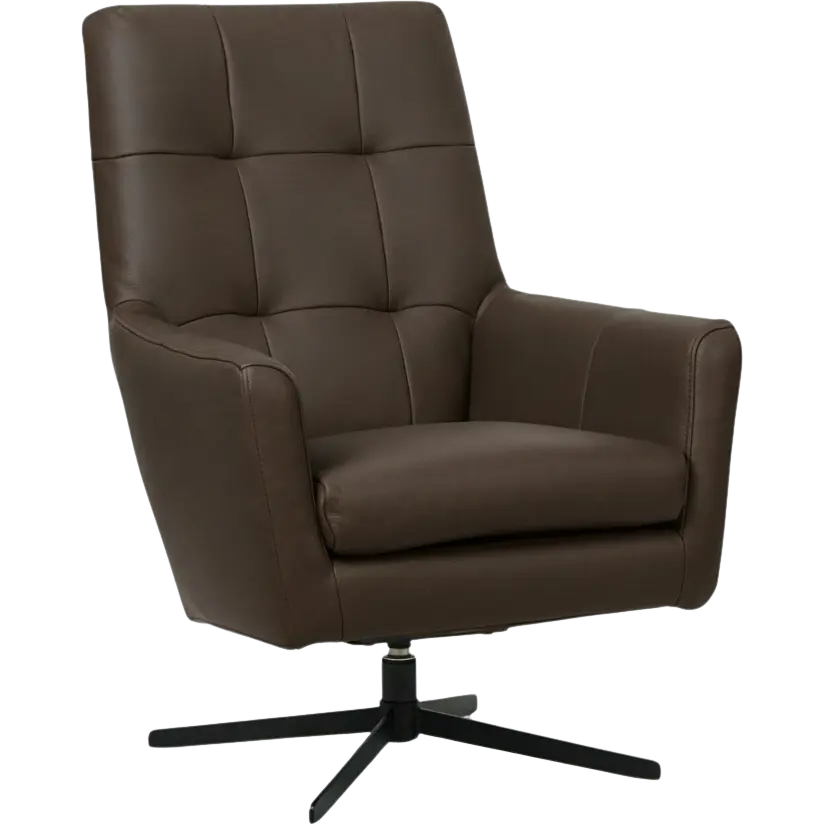 afbeelding van Leren draaifauteuil Central - Toledo Espresso (bruin)