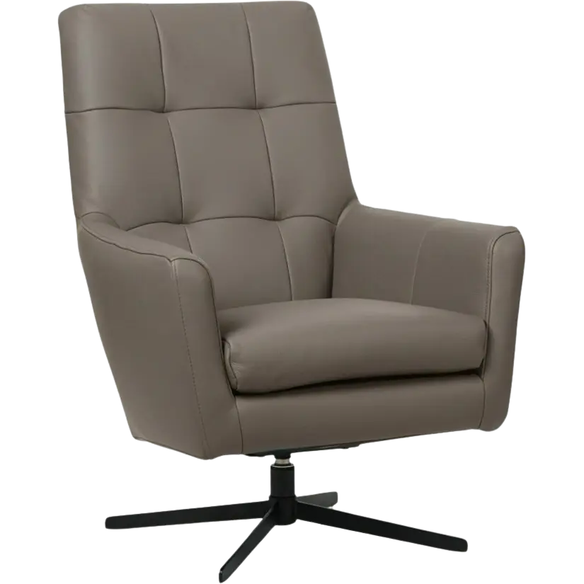 afbeelding van Leren draaifauteuil Central - Toledo Smog (grijs)