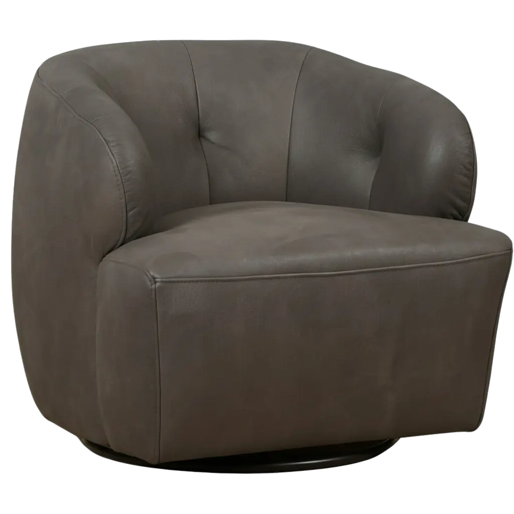 afbeelding van Leren draaifauteuil Cloud - Kenia Antracite (grijs)