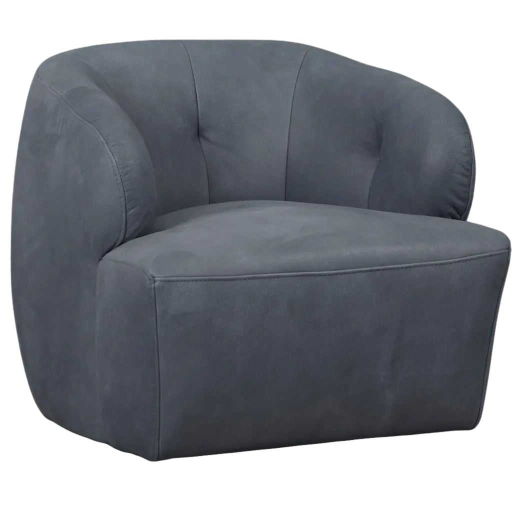 afbeelding van Leren draaifauteuil Cloud - Kenia Denim (blauw)