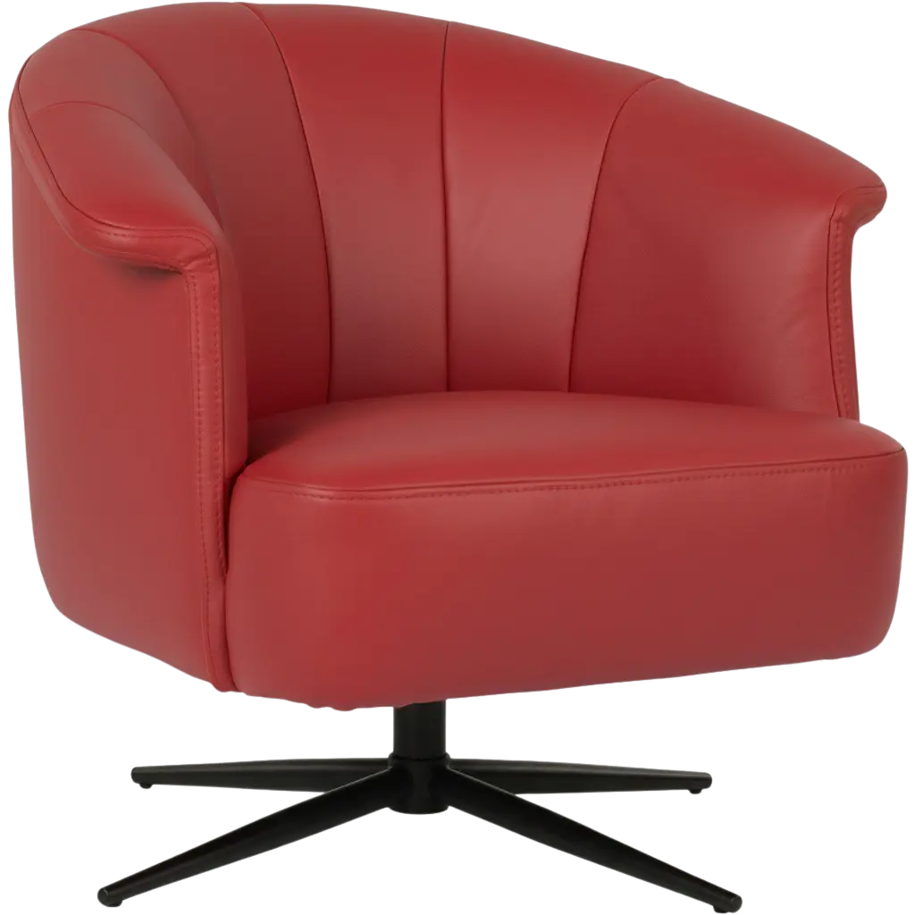 afbeelding van Leren draaifauteuil Embrace - Toledo Ducati (rood) - stervoet zwart