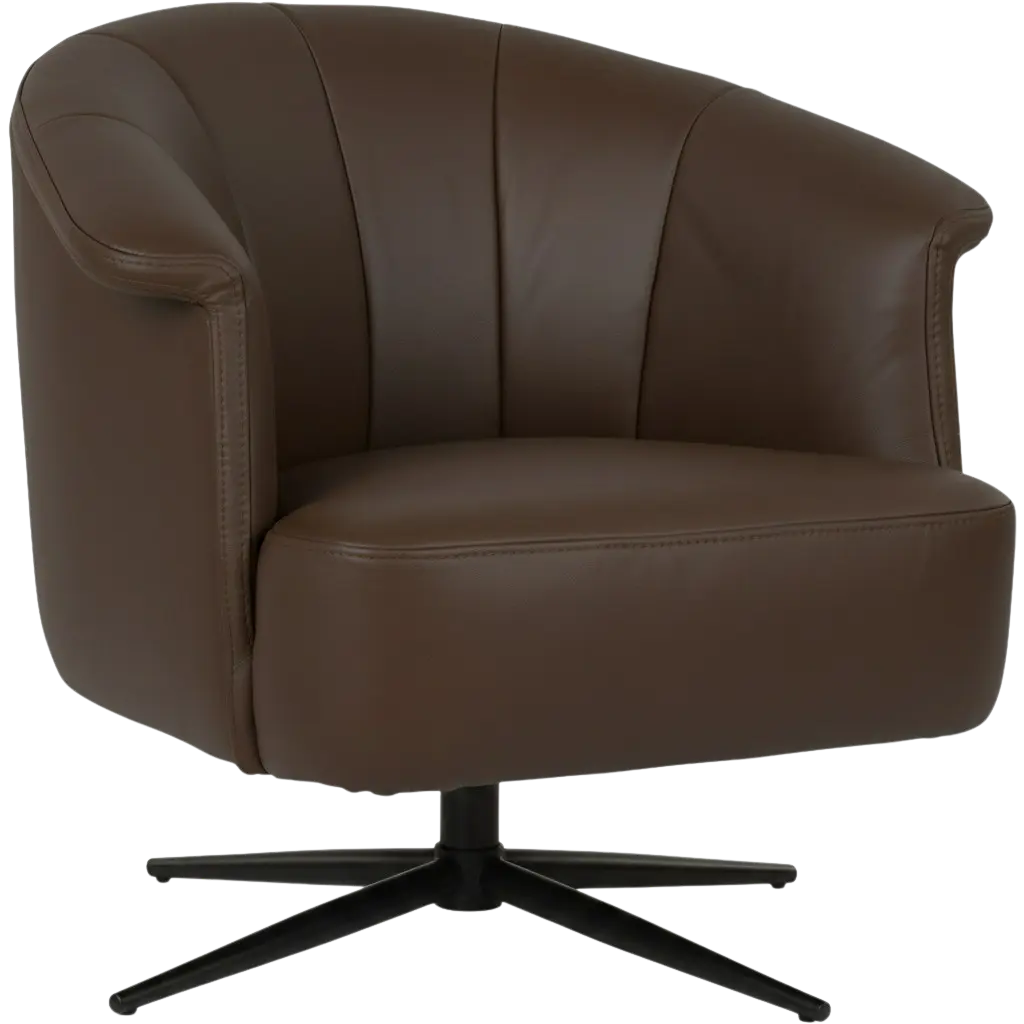 afbeelding van Leren draaifauteuil Embrace - Toledo Espresso (bruin) - stervoet zwart
