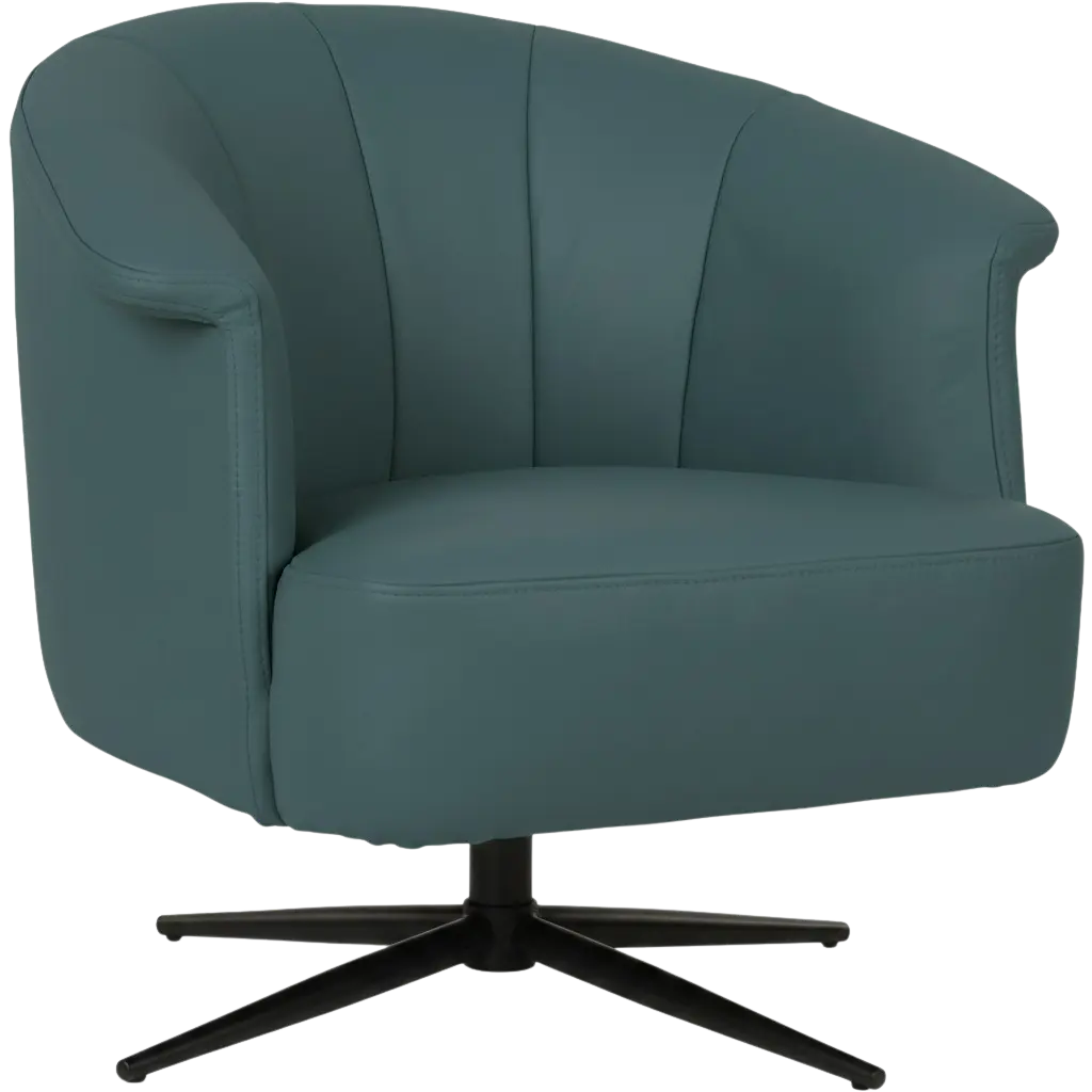 afbeelding van Leren draaifauteuil Embrace - Toledo Whale (blauw/grijs) - stervoet zwart
