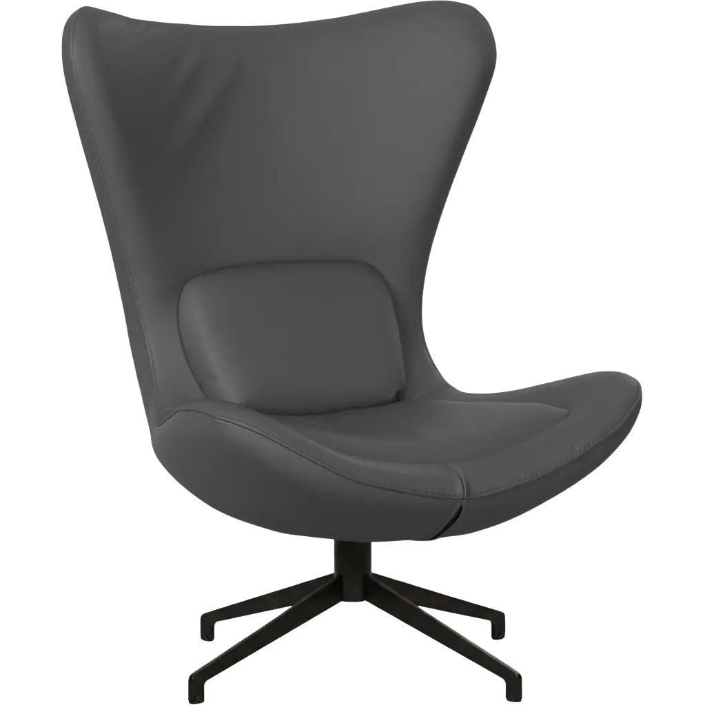 afbeelding van Leren draaifauteuil Soul - Toledo Antracite (donkergrijs) - Stervoet zwart