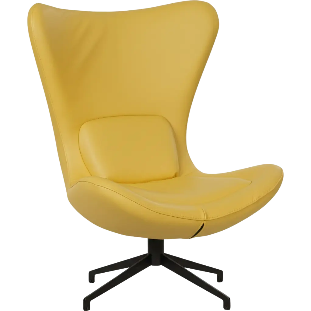 afbeelding van Leren draaifauteuil Soul - Toledo Giallo (geel) - Stervoet zwart