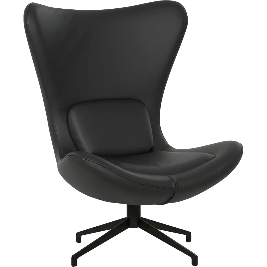 afbeelding van Leren draaifauteuil Soul - Toledo Nero (zwart) - Stervoet zwart