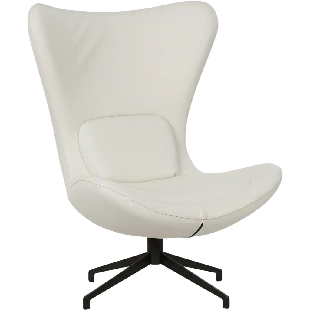 afbeelding van Leren draaifauteuil Soul - Toledo Purewhite (wit) - Stervoet zwart