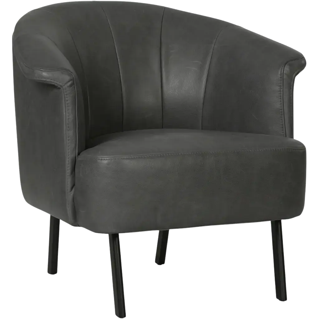 afbeelding van Leren fauteuil Embrace - Vintage Grey (grijs)