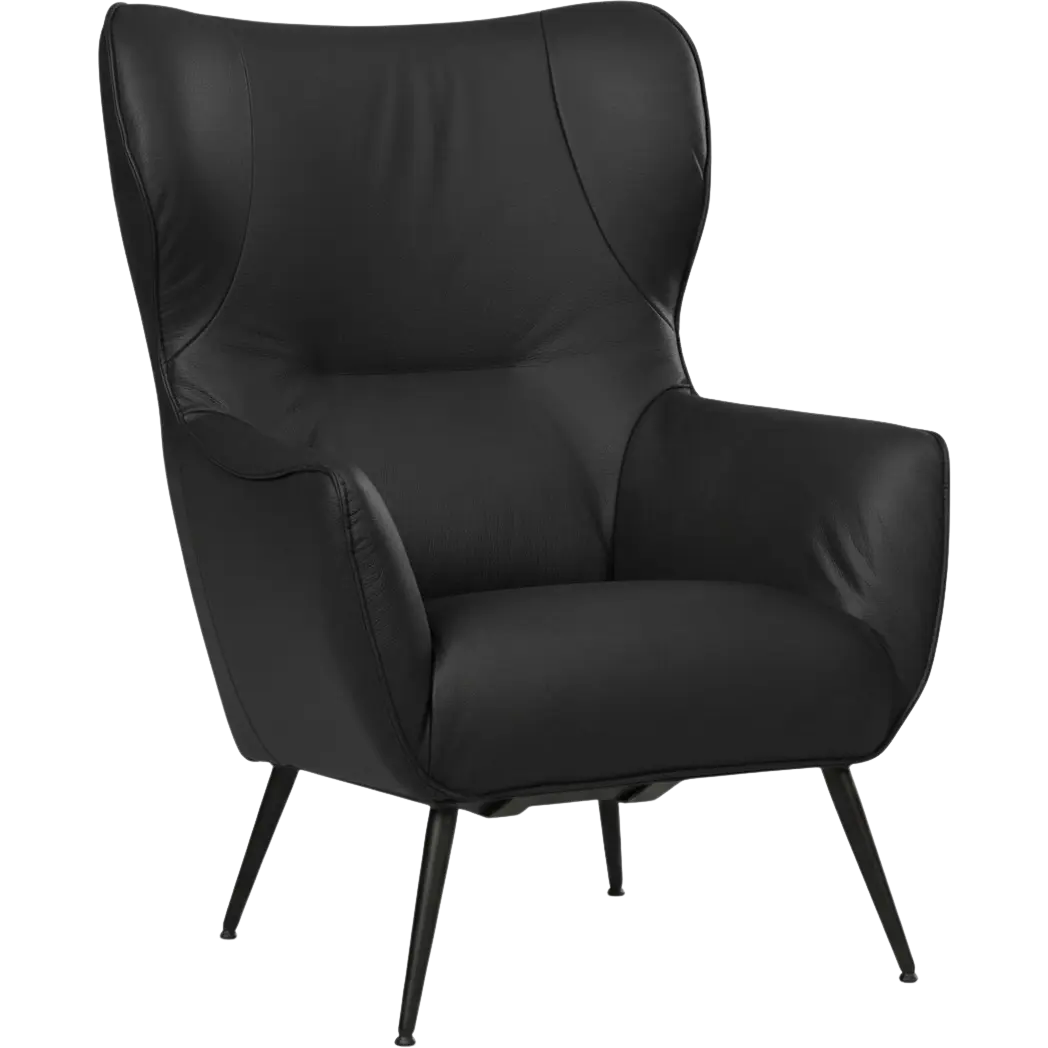 afbeelding van Leren fauteuil Flair - Toledo Nero (zwart)