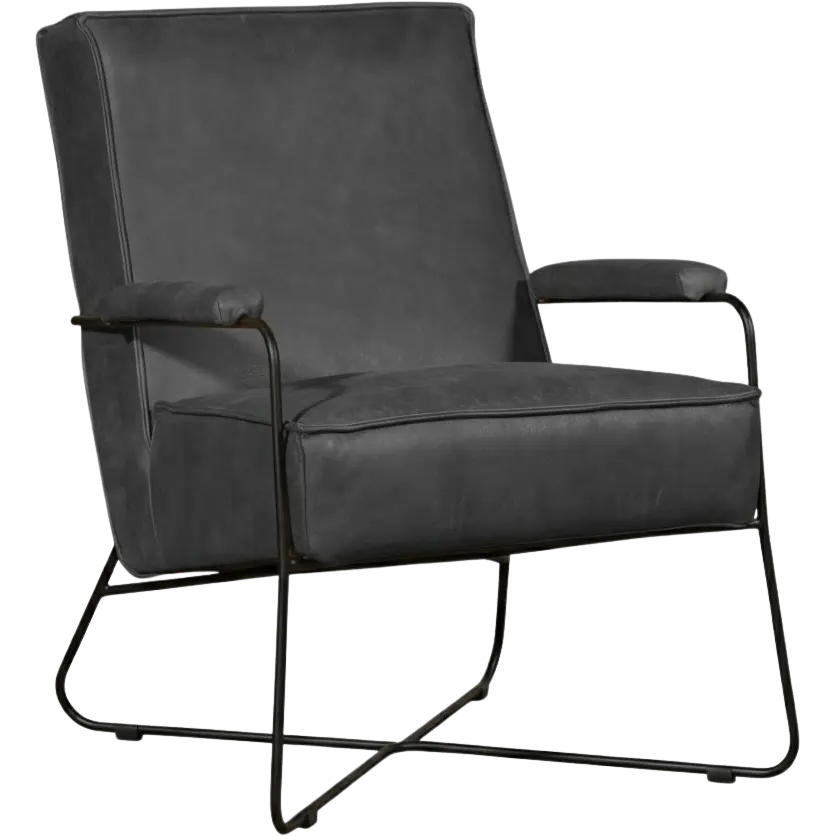 afbeelding van Leren fauteuil Hope - Vintage Grey (grijs)