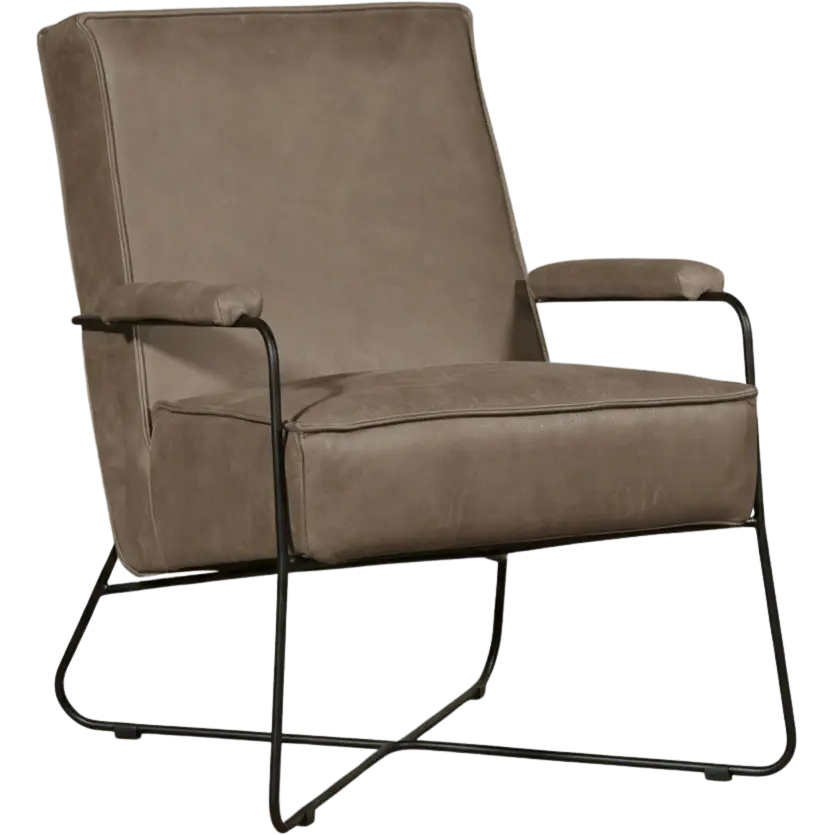 afbeelding van Leren fauteuil Hope - Vintage Taupe (taupe/bruin)