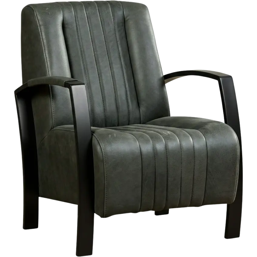 afbeelding van Leren fauteuil Glamour - Kenia Antracite (grijs)