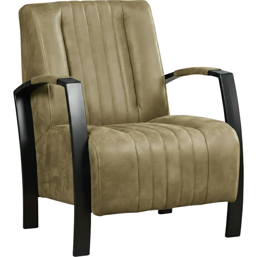 afbeelding van Leren fauteuil Glamour - Kenia Olive (olijf)