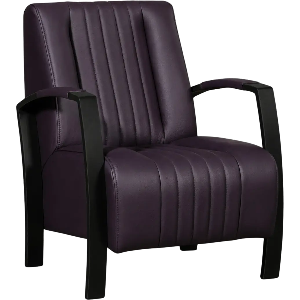 afbeelding van Leren fauteuil Glamour - Toledo Aubergine (paars)