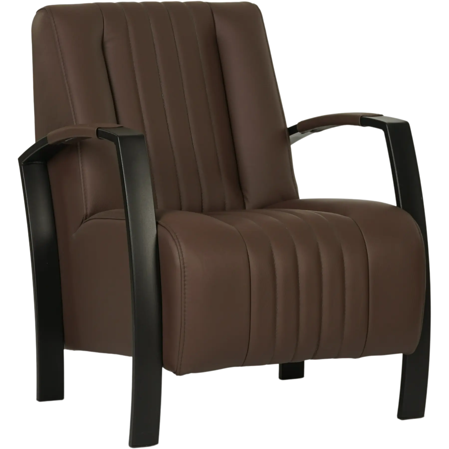 afbeelding van Leren fauteuil Glamour - Toledo Espresso (bruin)