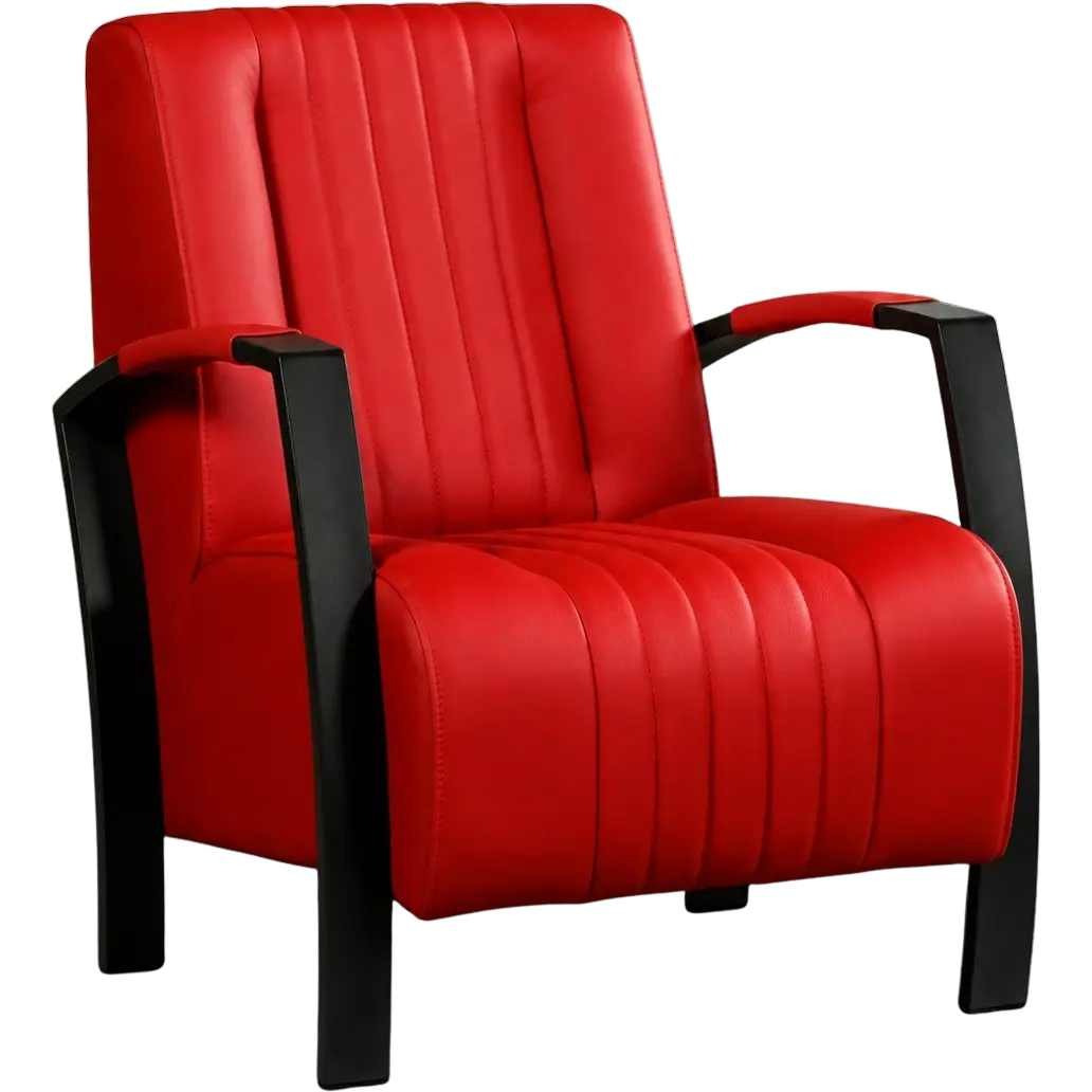 afbeelding van Leren fauteuil Glamour - Toledo Ferrari (felrood)