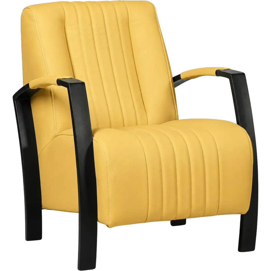 afbeelding van Leren fauteuil Glamour - Toledo Giallo (geel)