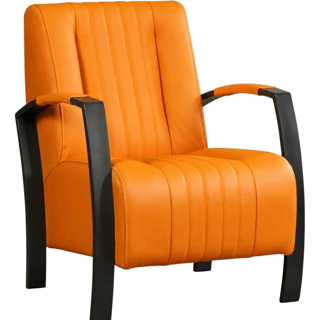 afbeelding van Leren fauteuil Glamour - Toledo Mandarin (oranje)