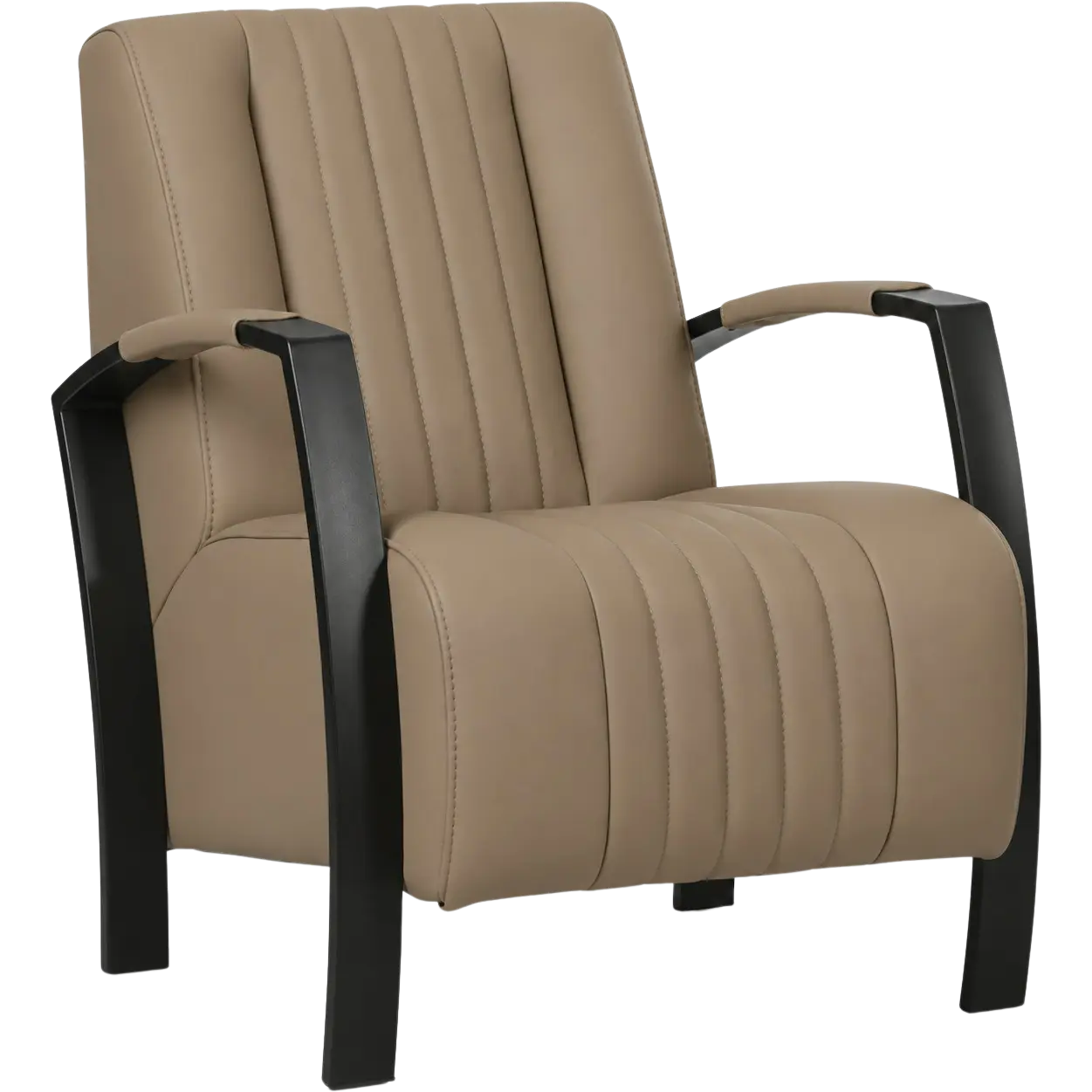 afbeelding van Leren fauteuil Glamour - Toledo Mocca (taupe/bruin)