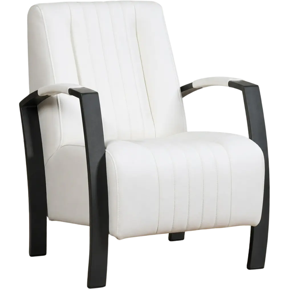 afbeelding van Leren fauteuil Glamour - Toledo Purewhite (wit)