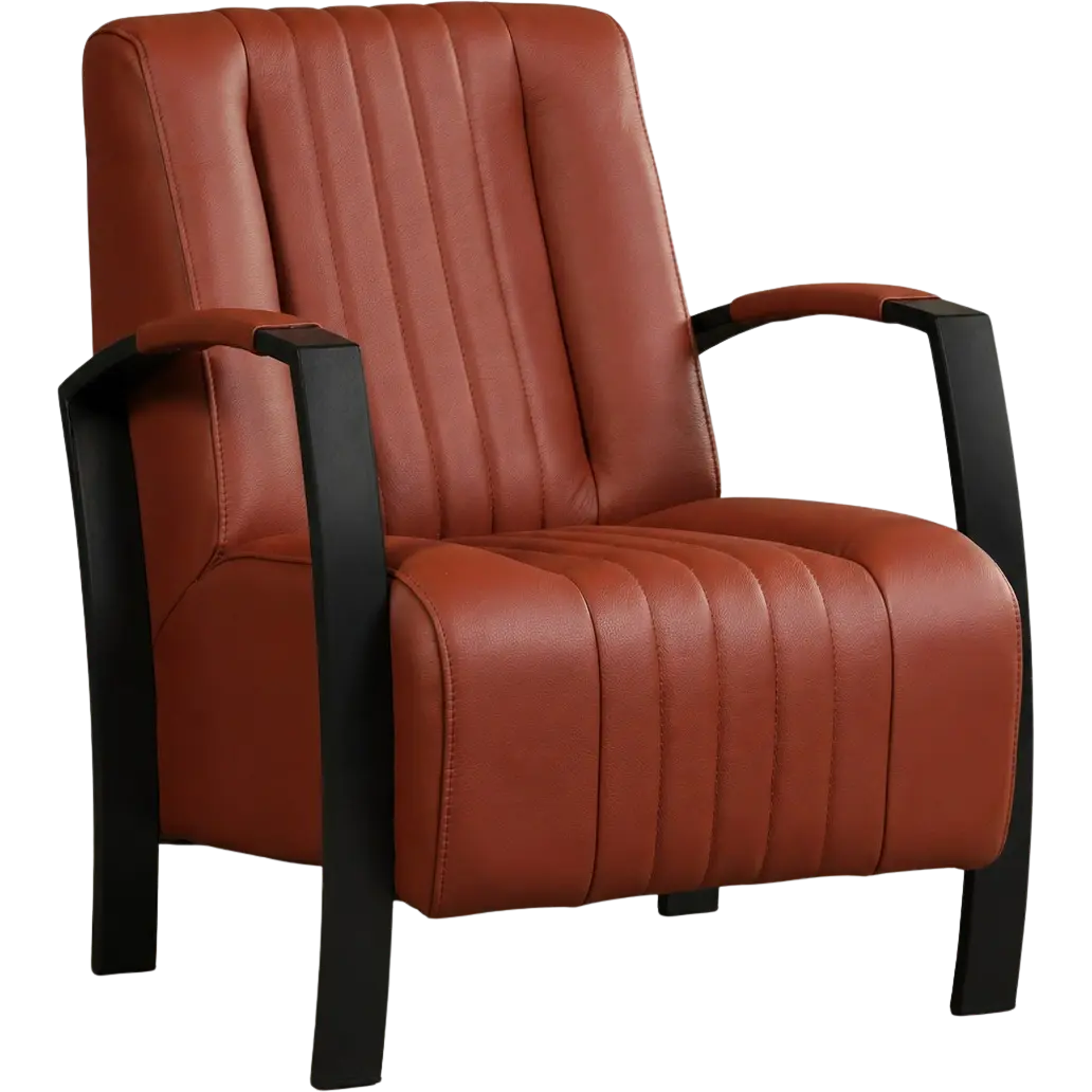 afbeelding van Leren fauteuil Glamour - Toledo Terra (donkercognac)
