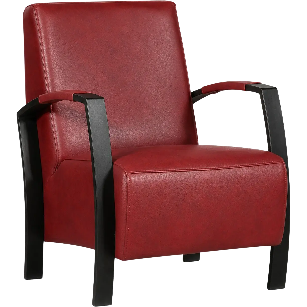 afbeelding van Leren fauteuil Glory - Granada Rouge (rood)