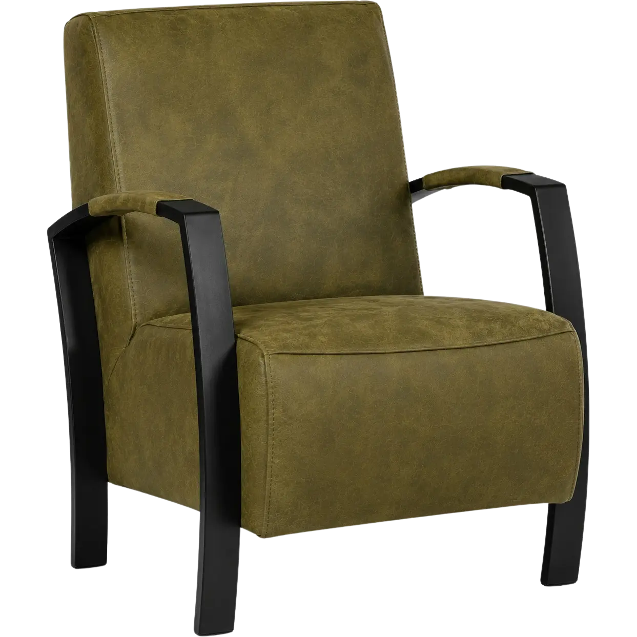 afbeelding van Leren fauteuil Glory - Kenia Olive (olijf)