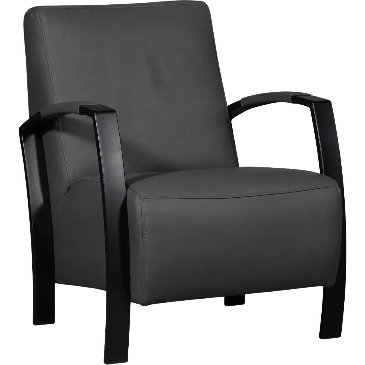 afbeelding van Leren fauteuil Glory - Toledo Antracite (donkergrijs)