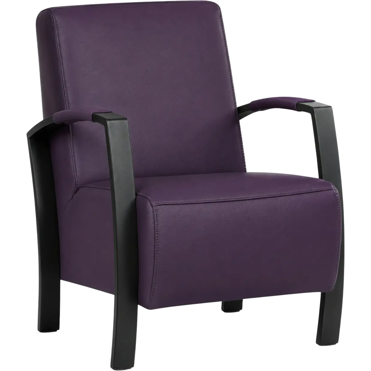 afbeelding van Leren fauteuil Glory - Toledo Aubergine (paars)