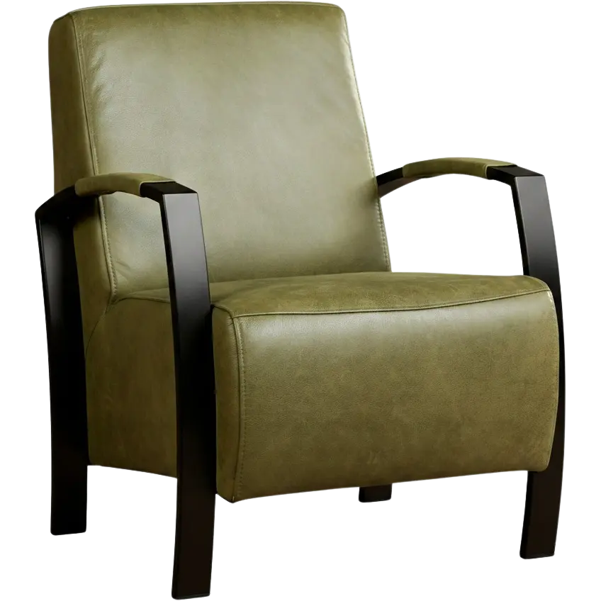 afbeelding van Leren fauteuil Glory - Vintage Olive (olijf/groen)