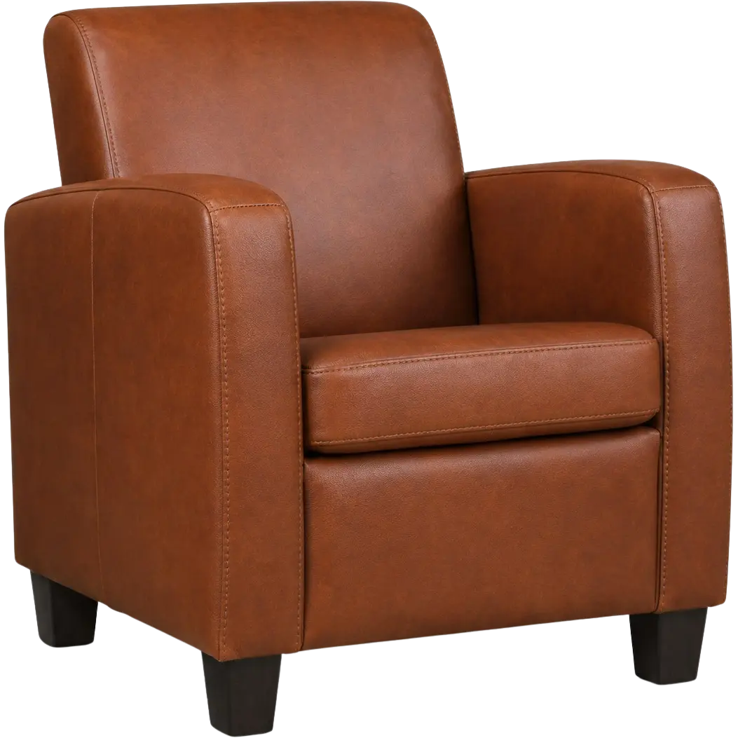 afbeelding van Leren fauteuil Joy - Granada Savannah (cognac) - Poten hout zwart