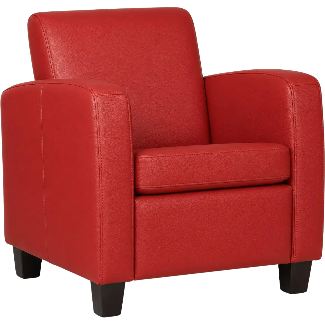 afbeelding van Leren fauteuil Joy - Toledo Ducati (rood) - Poten hout zwart