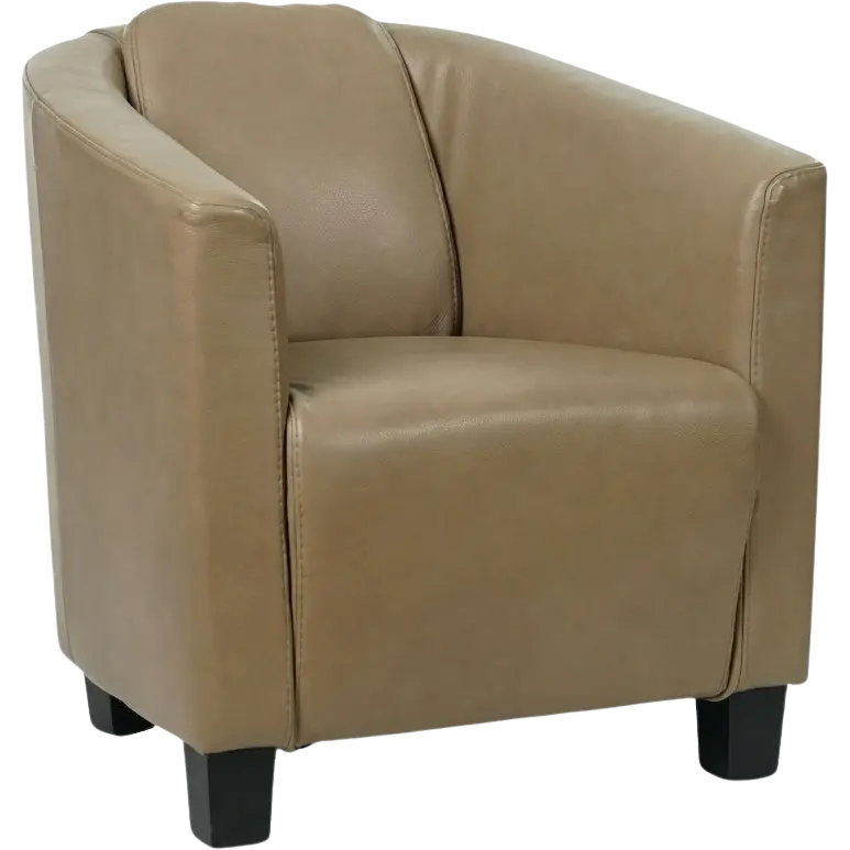 afbeelding van Leren fauteuil Press - Granada Taupe (taupe/bruin) - Poten hout zwart