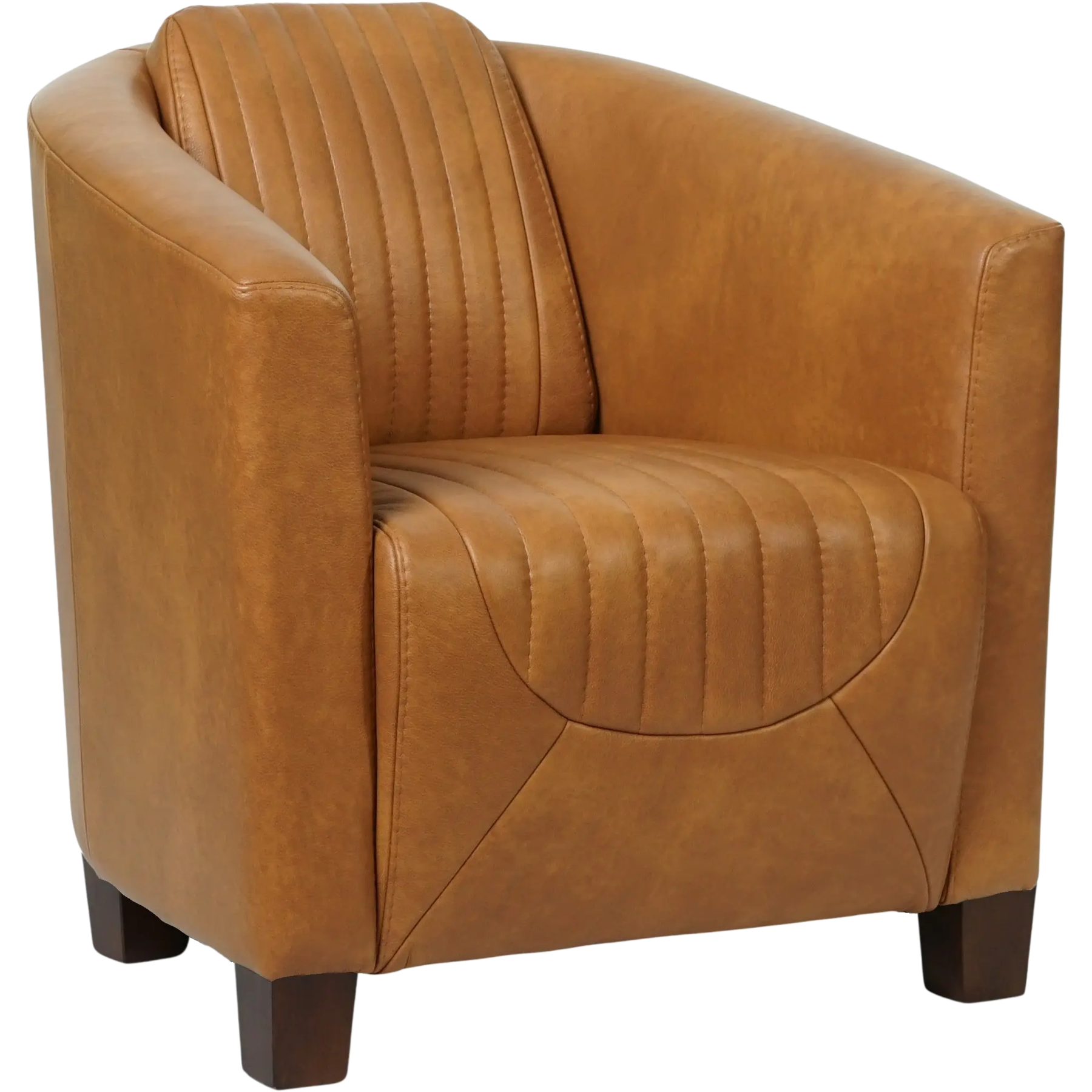 afbeelding van Leren fauteuil Press Special - Granada Sahara (cognac) - Poten hout bruin