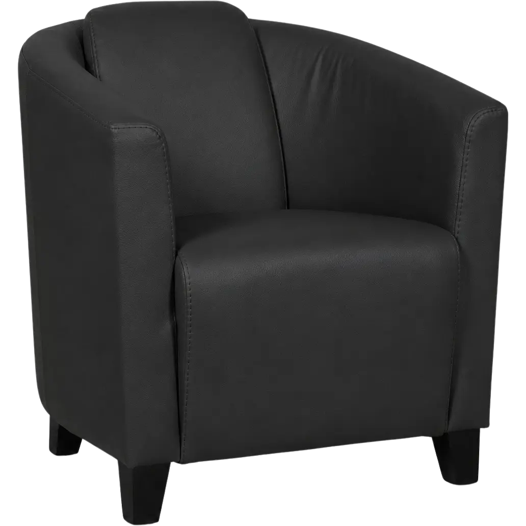 afbeelding van Leren fauteuil Press - Toledo Antracite (donkergrijs) - Poten hout zwart