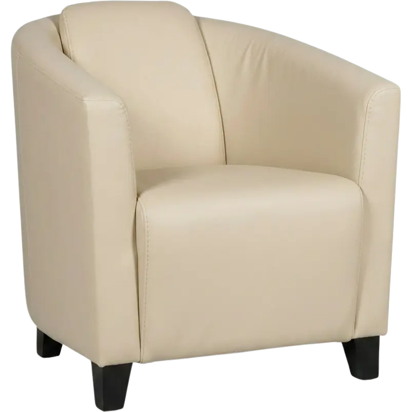 afbeelding van Leren fauteuil Press - Toledo Betulla (crème) - Poten hout zwart