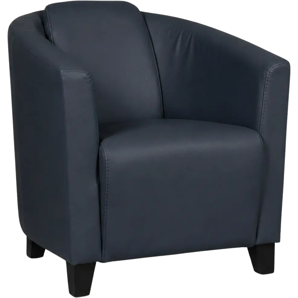 afbeelding van Leren fauteuil Press - Toledo Marine (blauw) - Poten hout zwart