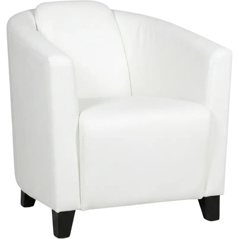 afbeelding van Leren fauteuil Press - Toledo Purewhite (wit) - Poten hout zwart