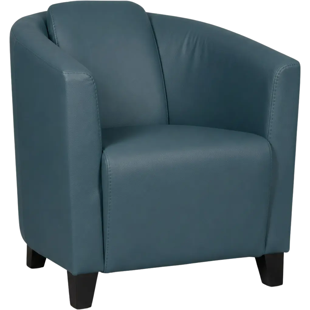 afbeelding van Leren fauteuil Press - Toledo Whale (blauw/grijs) - Poten hout zwart