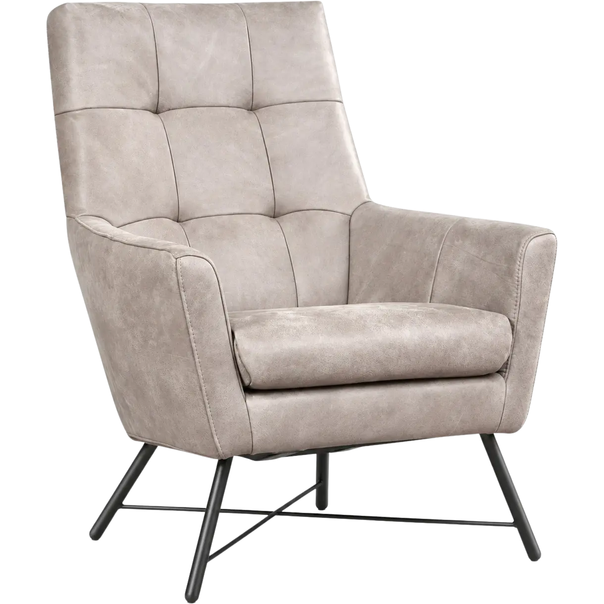 afbeelding van Leren fauteuil Proud - Kenia Lightgrey (lichtgrijs)