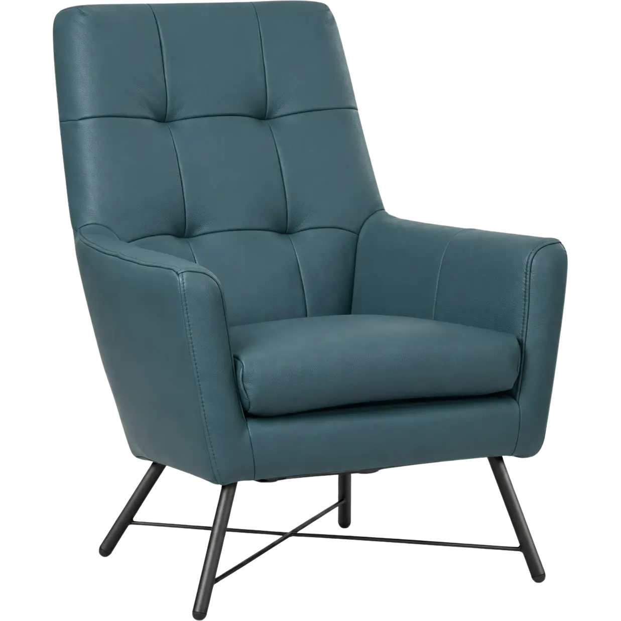 afbeelding van Leren fauteuil Proud - Toledo Whale (blauw/grijs)