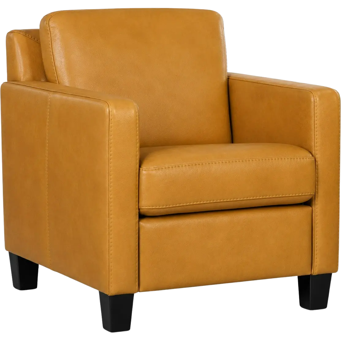 afbeelding van Leren fauteuil Smart - Granada Amber (cognac) - Poten hout zwart