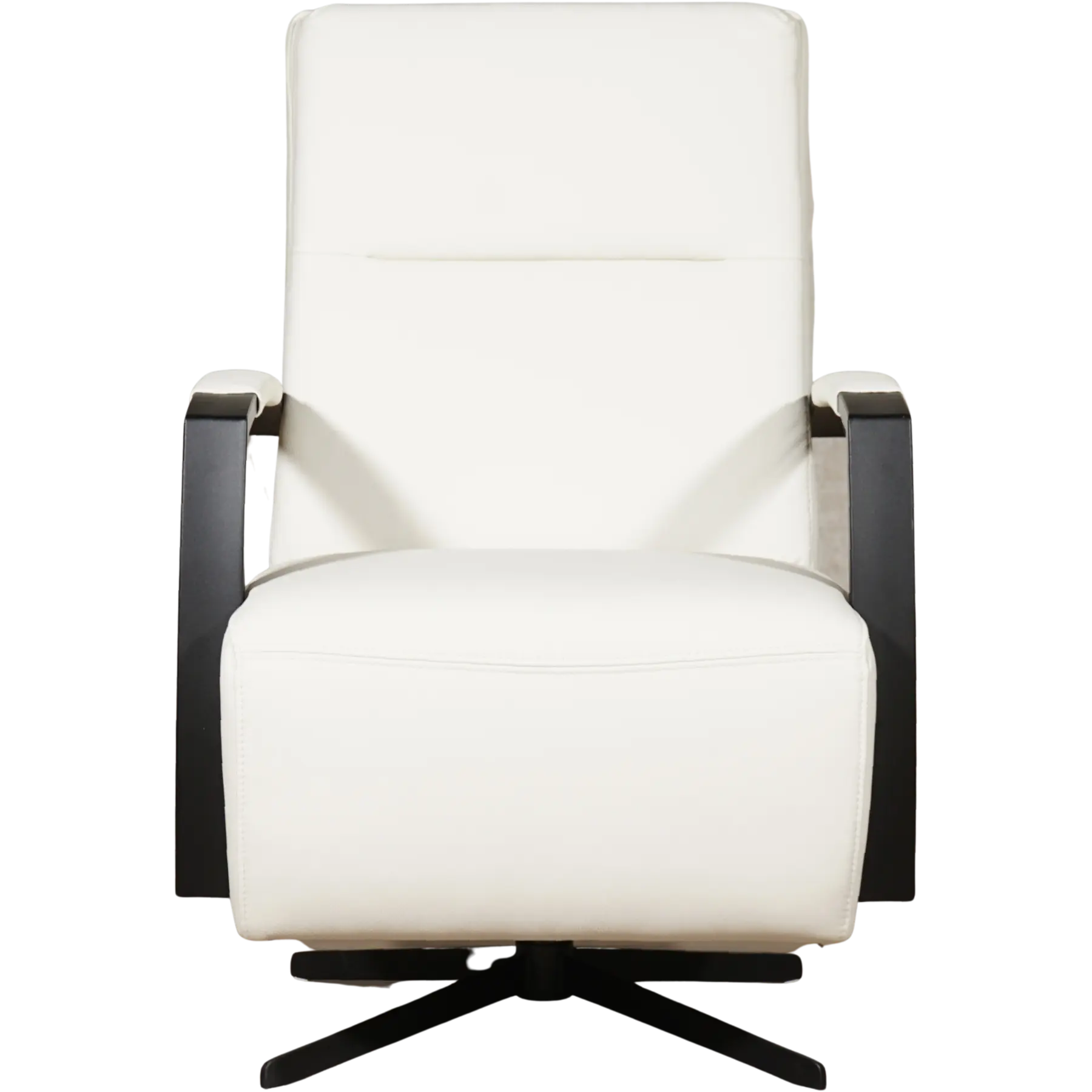 afbeelding van Leren draaifauteuil Award - Toledo Bianco (gebroken wit) - Stervoet zwart